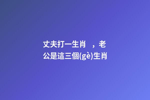 丈夫打一生肖，老公是這三個(gè)生肖-第1張-觀點(diǎn)-玄機(jī)派